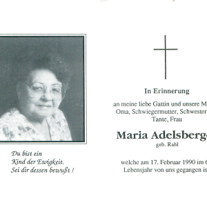 Adelsberger Maria Geb. Rabl